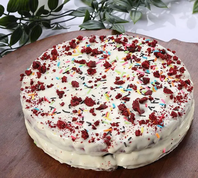 Red Velvet Waffle Cake