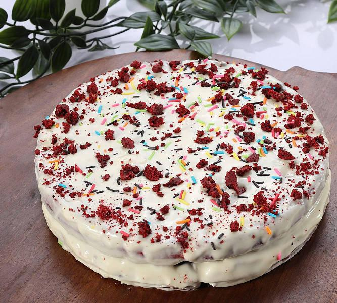 Red Velvet Waffle Cake